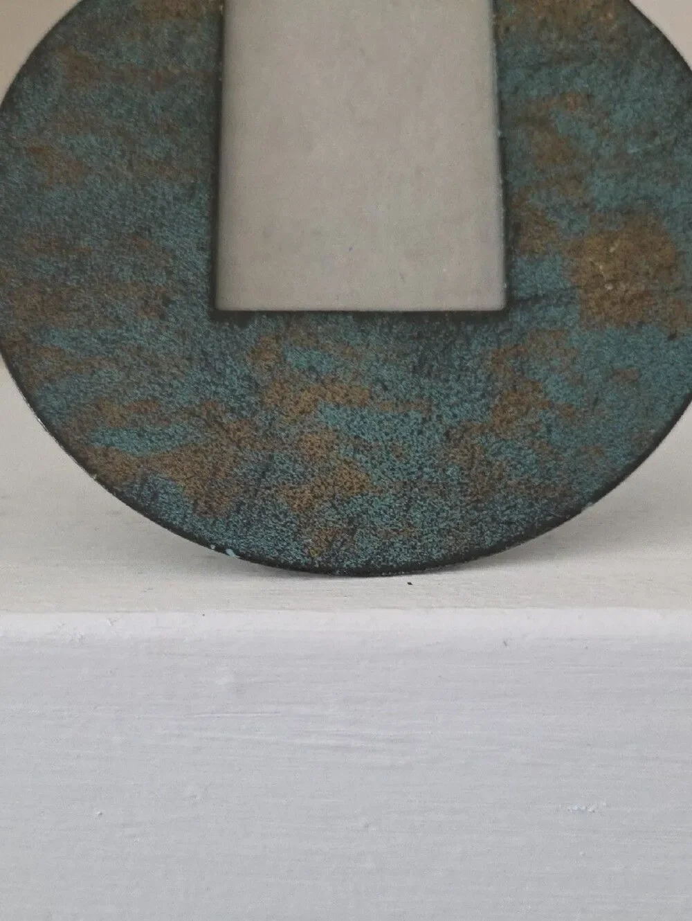Rustic Teal and Bronze Pear-Shaped Photo Frame